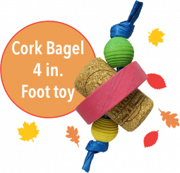 Cork Bagel Foot Toy! Maka Toys-for Small to Medium Birds