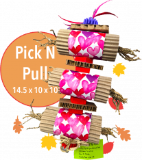 Pick N' Pull! Parrot Toy-For Small to Medium Birds